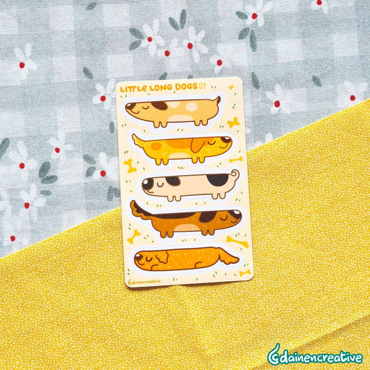 Dainen Creative Little Long Dog 01 Sticker Sheet,   77 x 123 mm