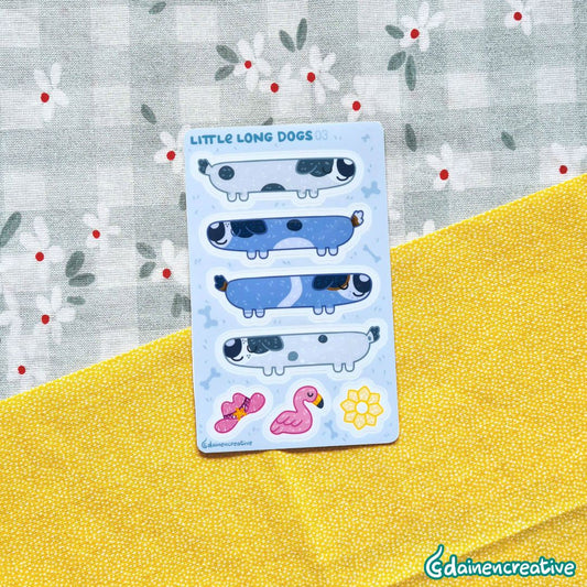 Dainen Creative Little Long Dog 03 Sticker Sheet,   77 x 123 mm