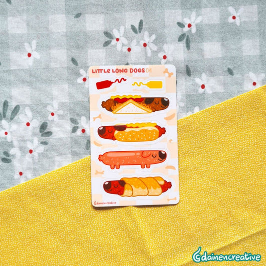 Dainen Creative Little Long Dog 04 Sticker Sheet,   77 x 123 mm