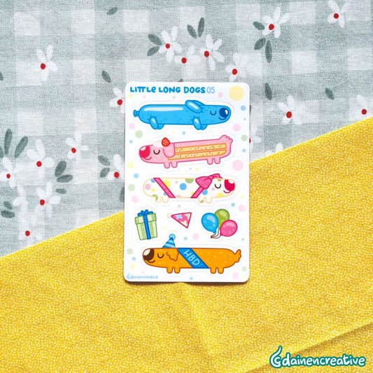 Dainen Creative Little Long Dog 05 Sticker Sheet,   77 x 123 mm