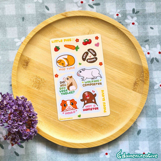 Dainen Creative Little Pigs 01 Sticker Sheet,   77 x 123 mm