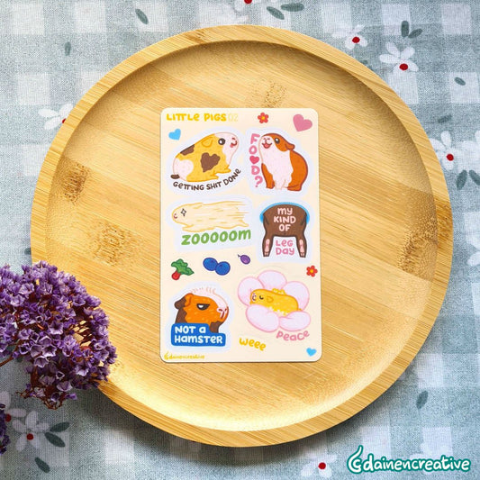 Dainen Creative Little Pigs 02 Sticker Sheet,   77 x 123 mm