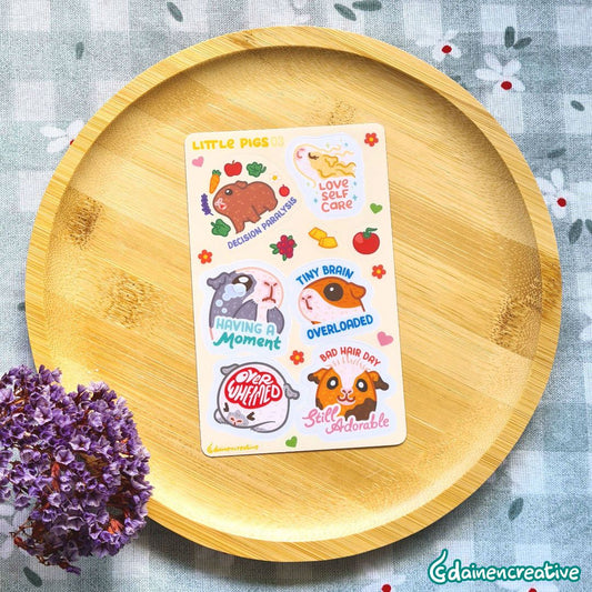 Dainen Creative Little Pigs 03 Sticker Sheet,   77 x 123 mm