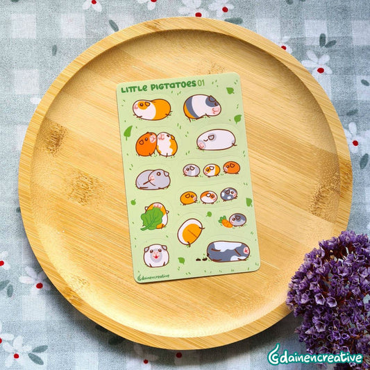 Dainen Creative Little Pigtatoes 01 Sticker Sheet,   77 x 123 mm