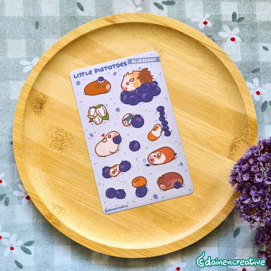 Dainen Creative Little Pigtatoes Blueberry Sticker Sheet,   77 x 123 mm