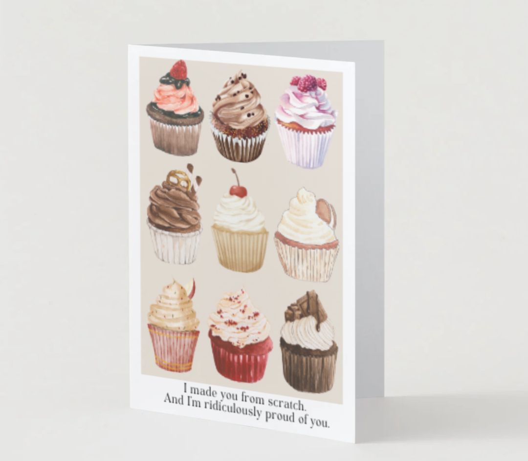 Ink & Spice co 'I made you from scratch...' card,  brown A6