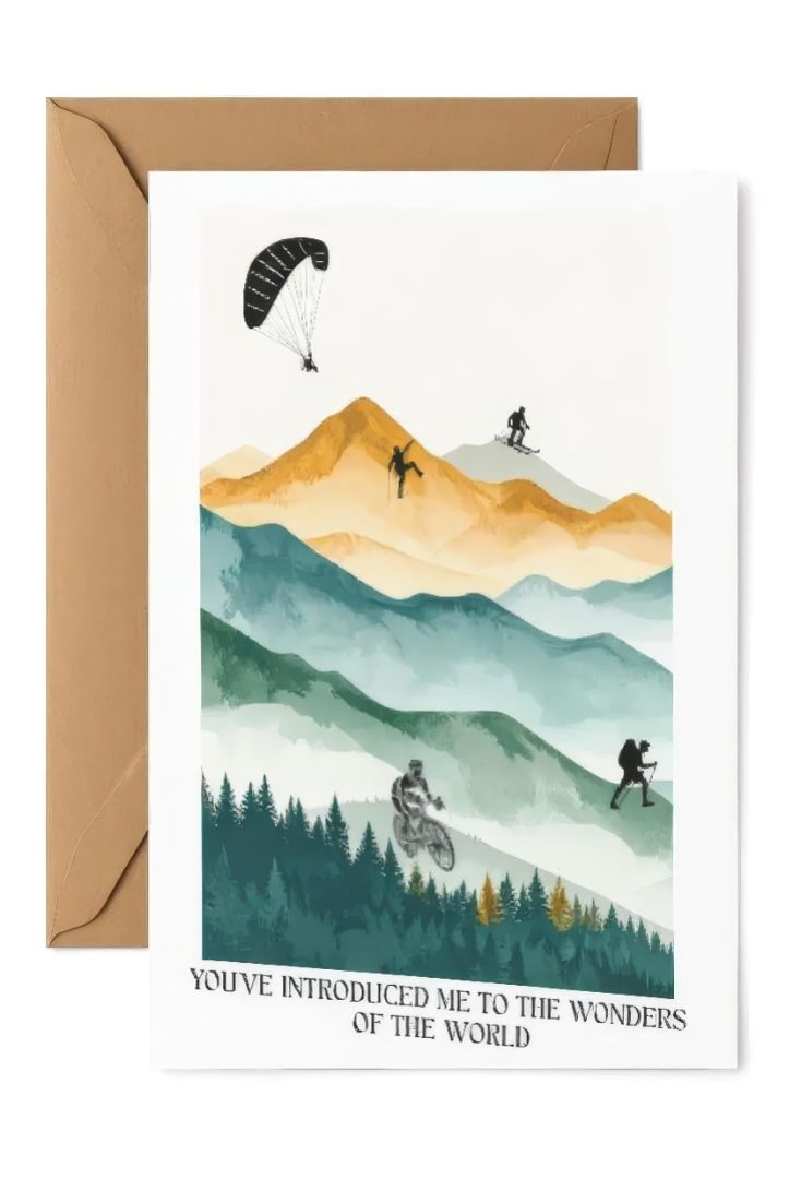 Ink & Spice co Wonders of the world card,  blue A6