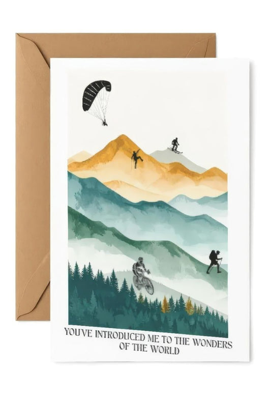 Ink & Spice co Wonders of the world card,  blue A6