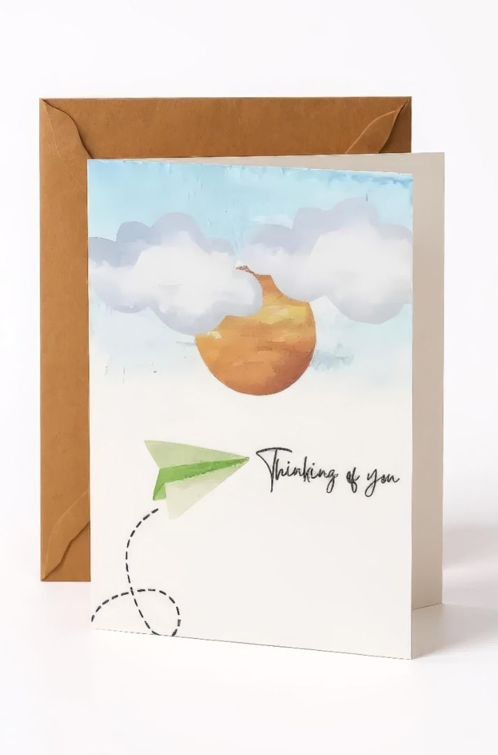 Ink & Spice co 'Thinking of you' card,  blue A6