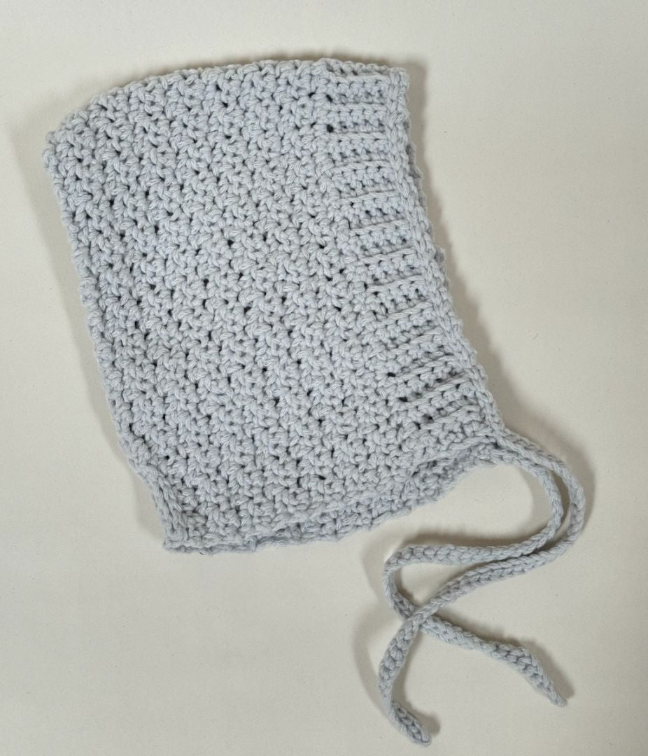 Nat Buckley Crocheted Pixie Bonnet/Hat,  Duckegg Blue 1YO+