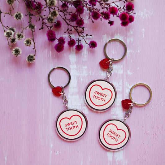 Candy & Kitsch Candy Heart Keyring/Keychain,  Sweet Tooth