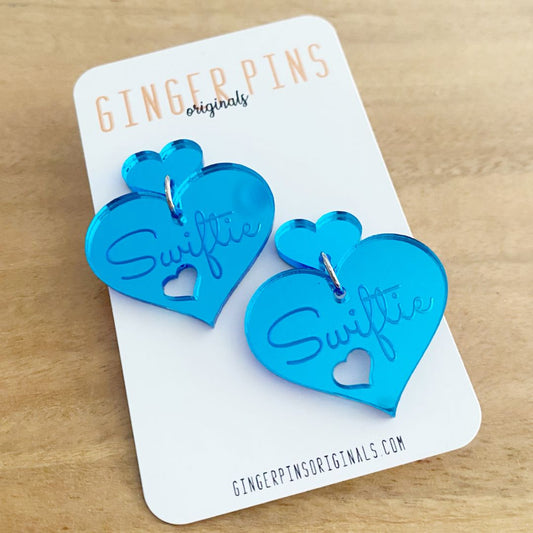 Ginger Pins Originals Swiftie Blue Earrings