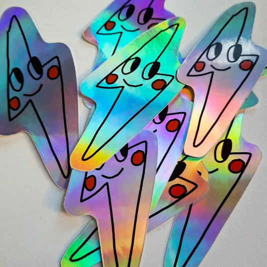 Tegan Iversen Lightning bolt sticker,   4.5cm x 9.5cm