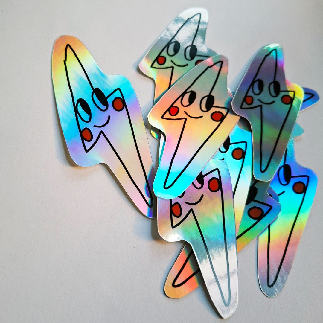Tegan Iversen Lightning bolt sticker,   4.5cm x 9.5cm