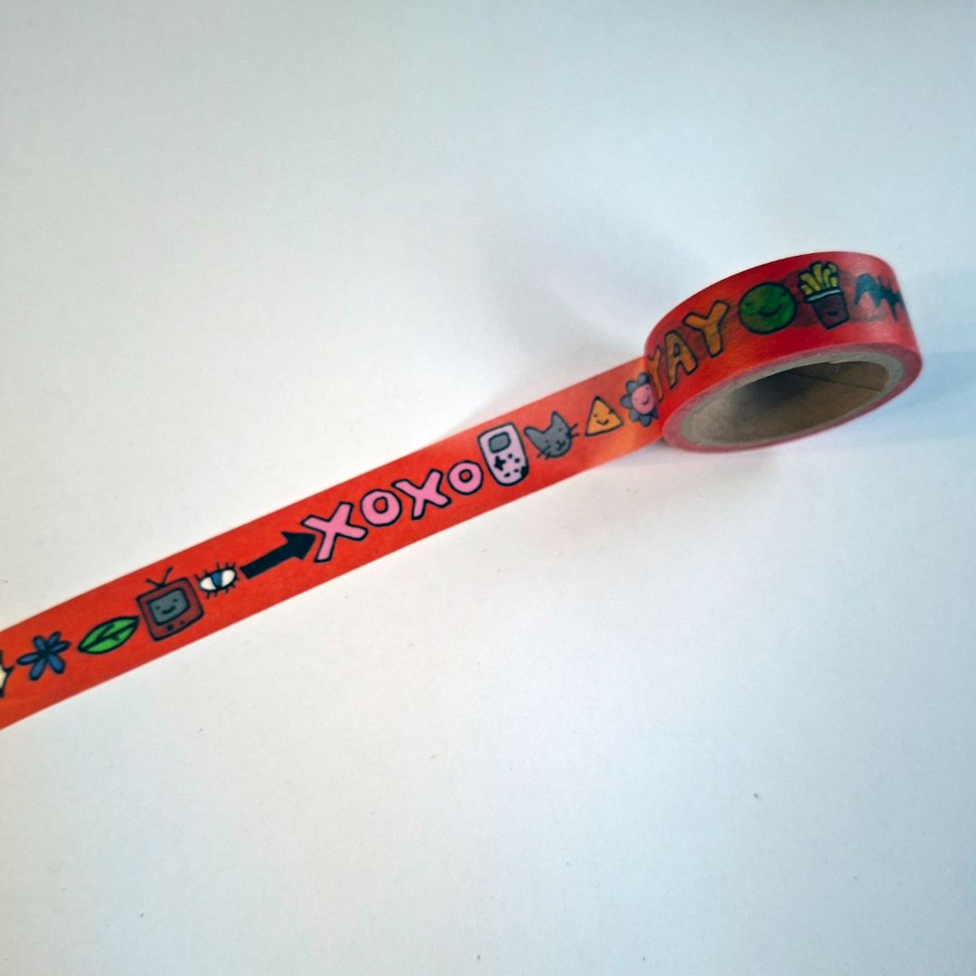 Tegan Iversen Red washi tape,  red 15mm x 10 metres