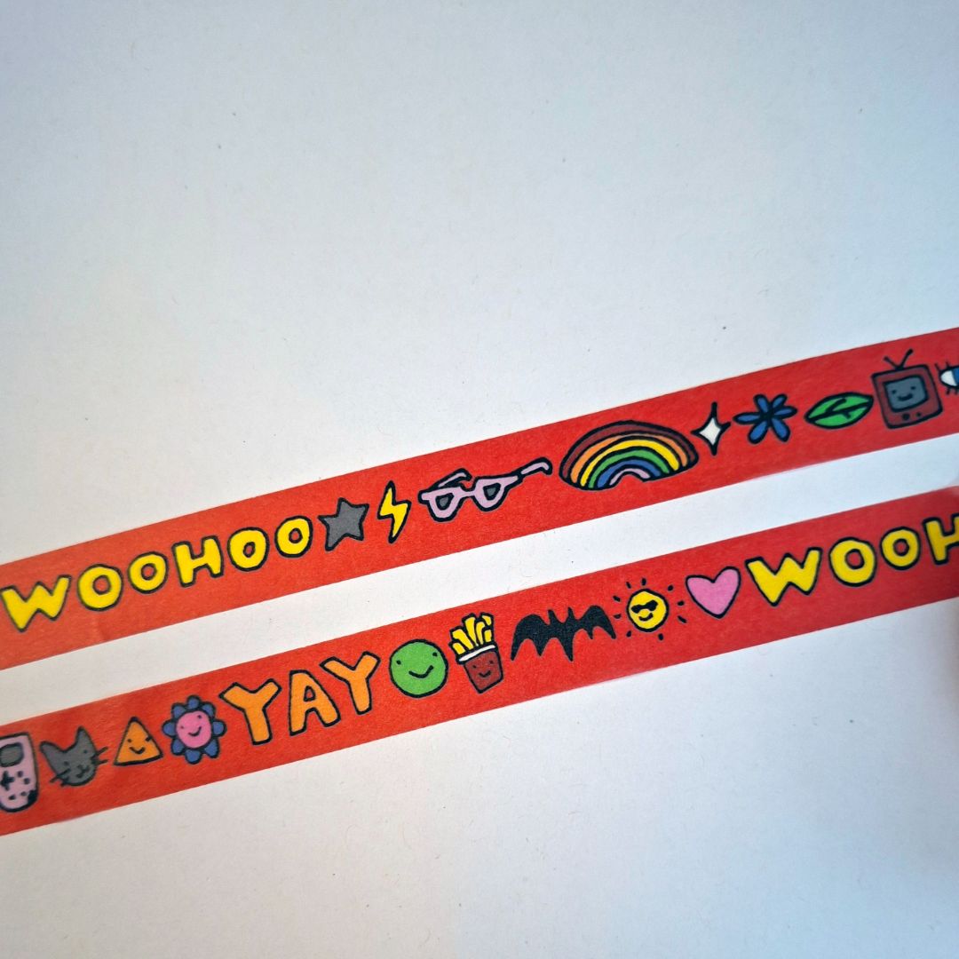 Tegan Iversen Red washi tape,  red 15mm x 10 metres