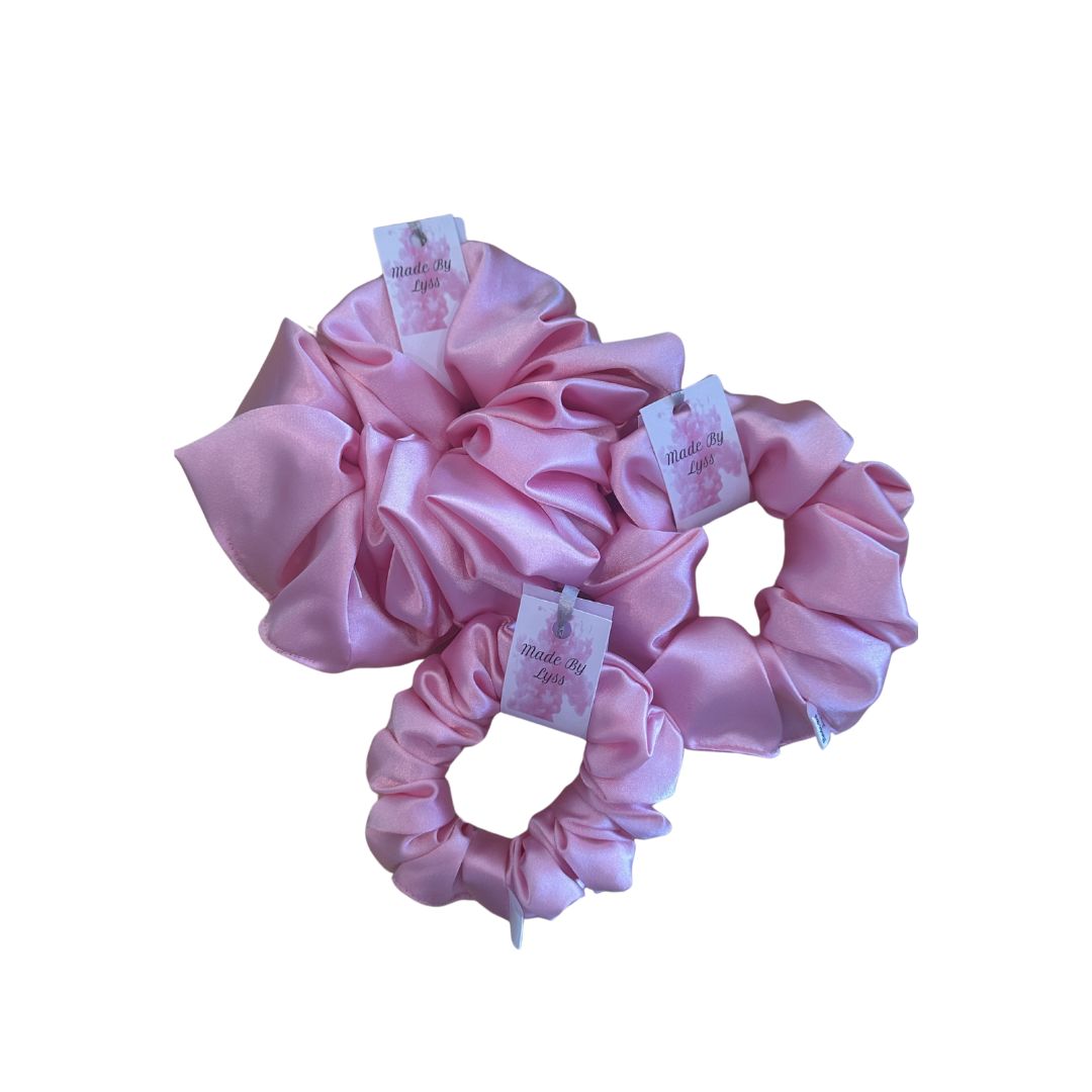 Made By Lyss Satin Scrunchie,  Pink Large