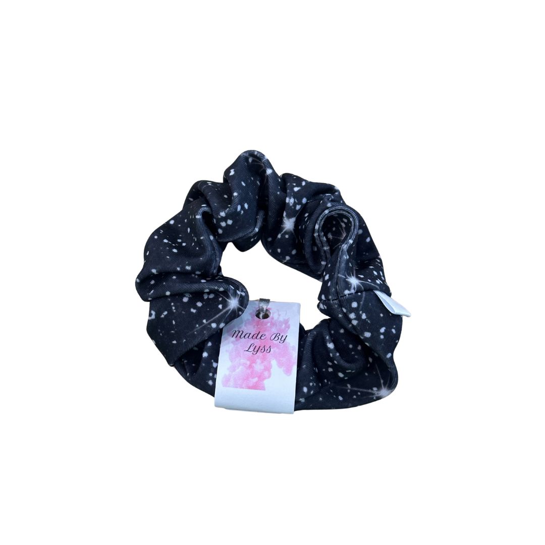 Made By Lyss Swim Scrunchie,  Black Glitter Regular