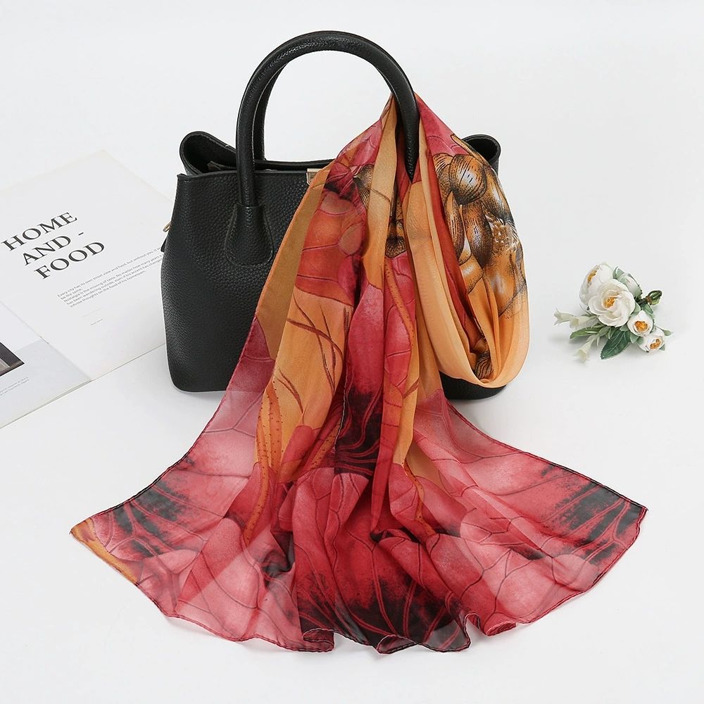 Narayn Merchandise Chiffon Scarf,  red orange 150 cm X 50cm