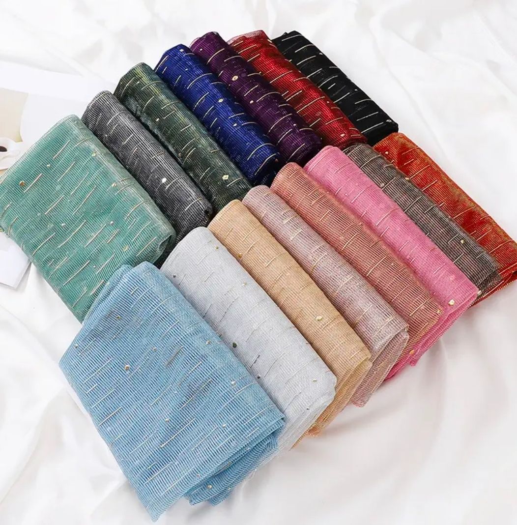 Narayn Merchandise Polyester Silk Gilded Scarf,  Mix 175cm x 70cm