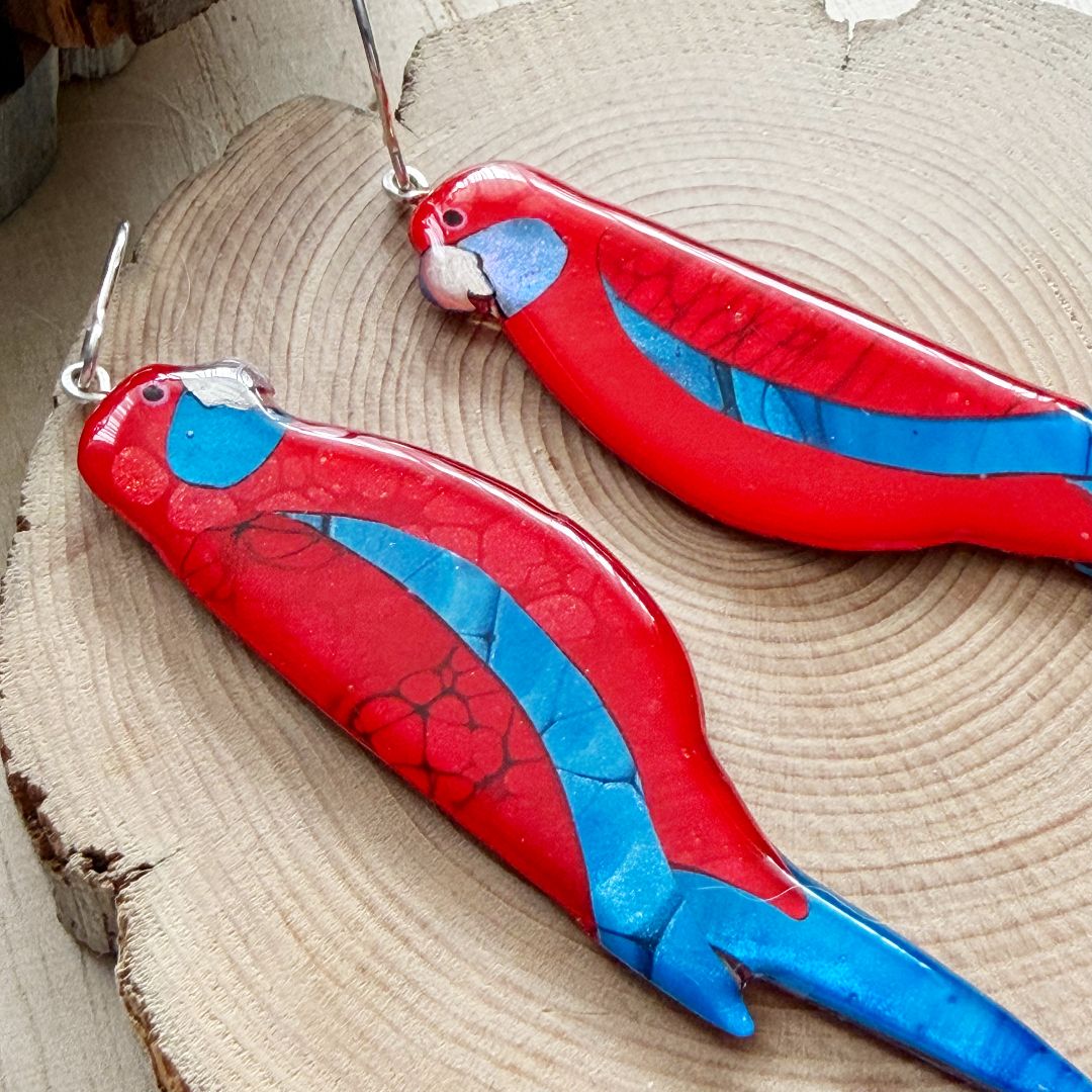 Lacroz & Co. Designs Crimson Rosella Statement Earrings