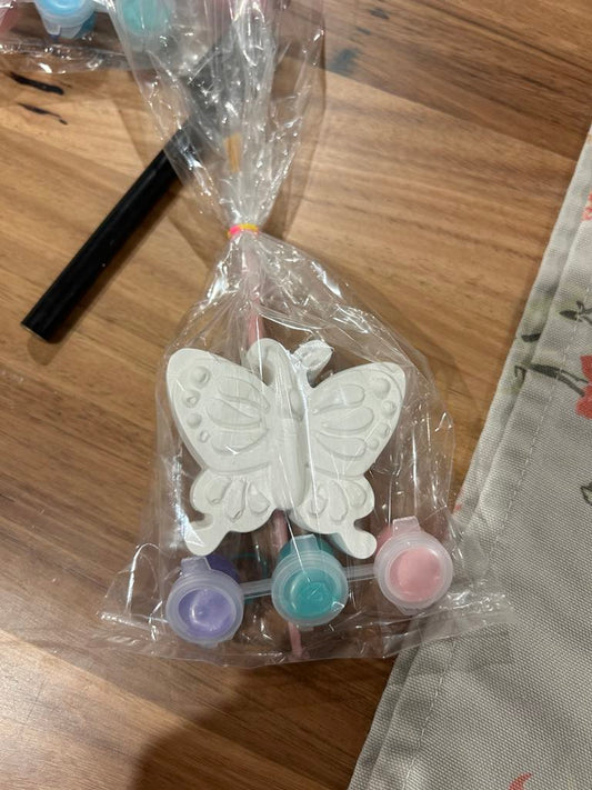 The Moon Gypsy Plaster painting BUTTERFLY,  white