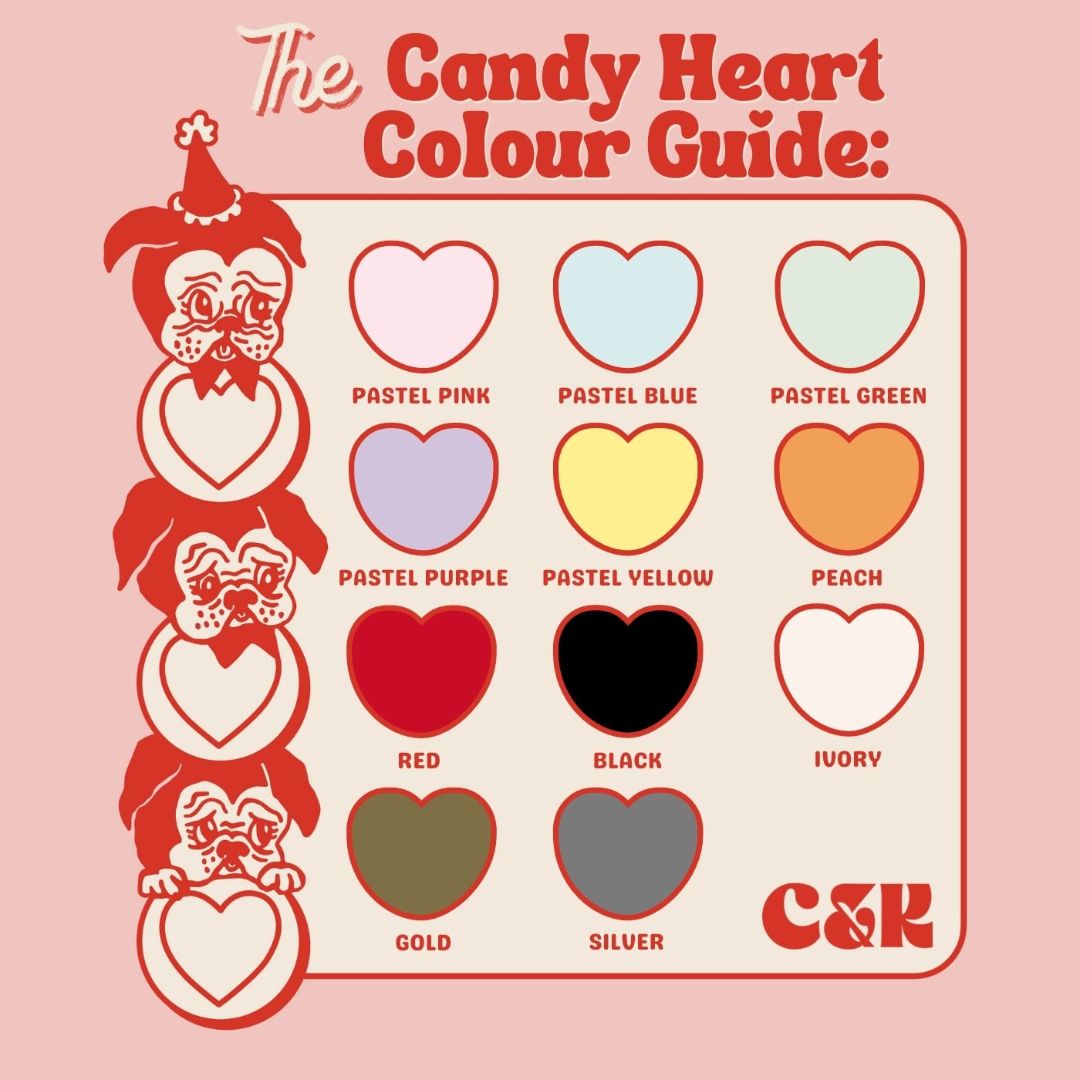 Candy & Kitsch Candy Heart Statement Earrings,  Gryffindor