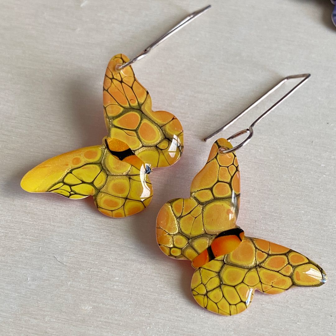 Lacroz & Co. Designs Butterfly Earrings | Yellow & Black