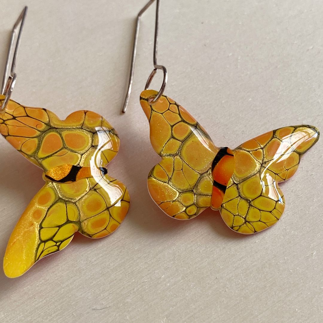 Lacroz & Co. Designs Butterfly Earrings | Yellow & Black