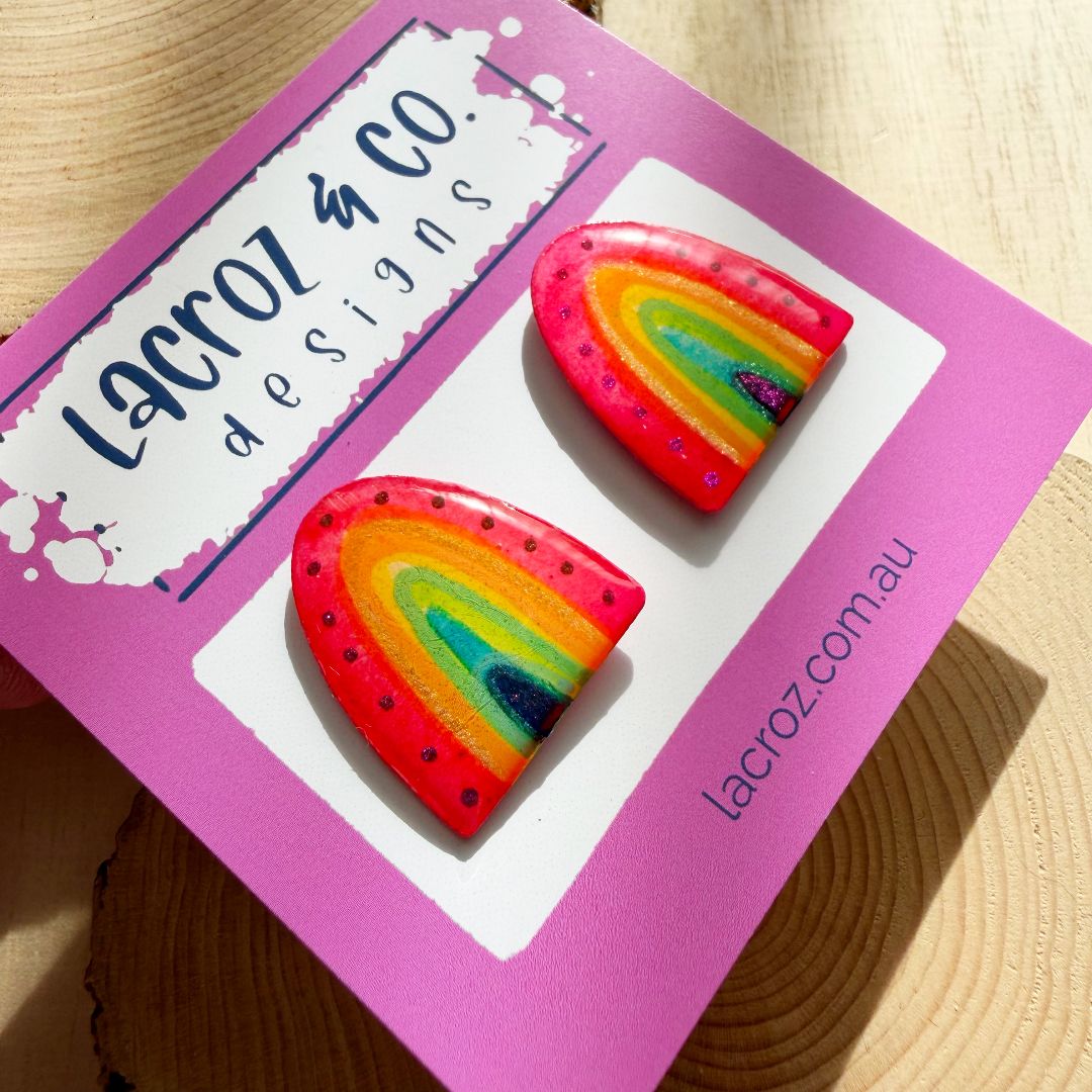 Lacroz & Co. Designs Rainbow | Medium Stud Earrings
