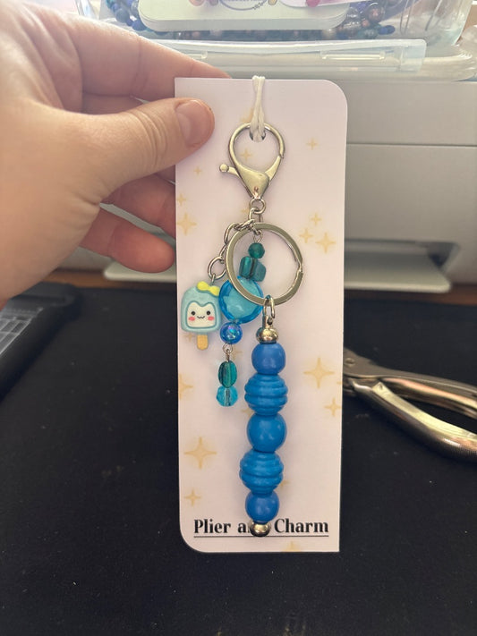 Plier and Charm Large keychain,  Blue Large