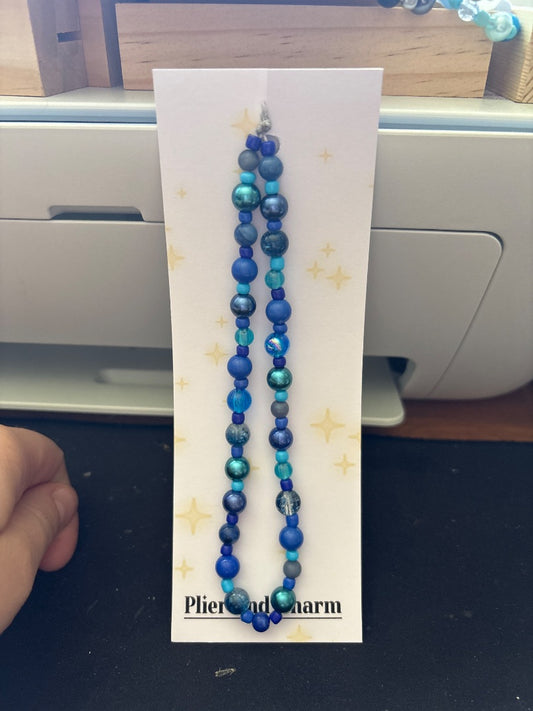 Plier and Charm Phone strap,  Dark blue Medium