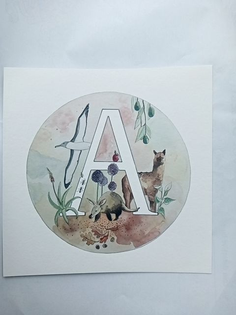 Alphabet letter A,   203mm square