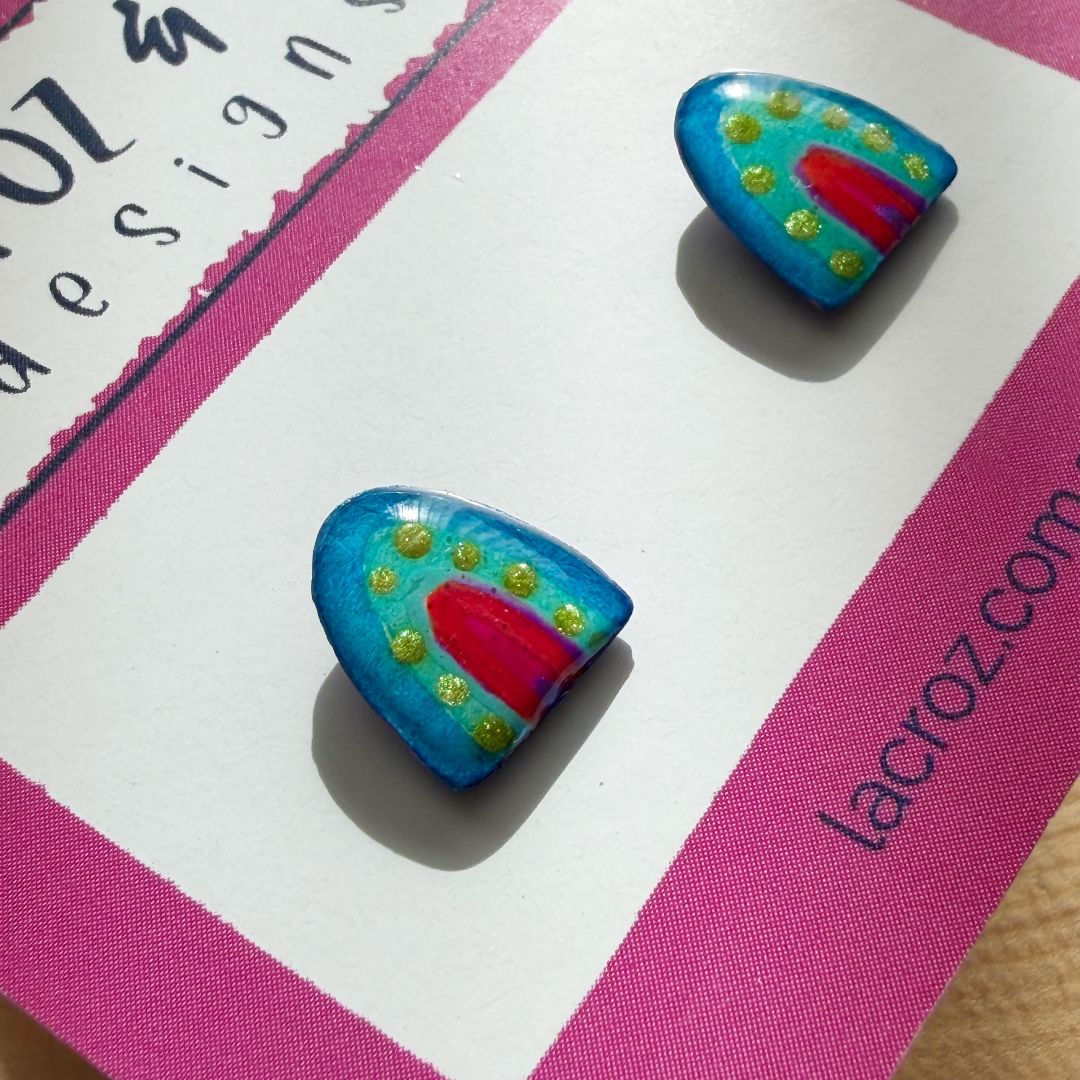Lacroz & Co. Designs Blue Rainbow | Mini Stud Earrings