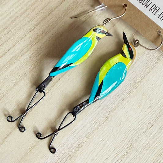 Lacroz & Co. Designs Rainbow Bee-Eater Statement Earrings
