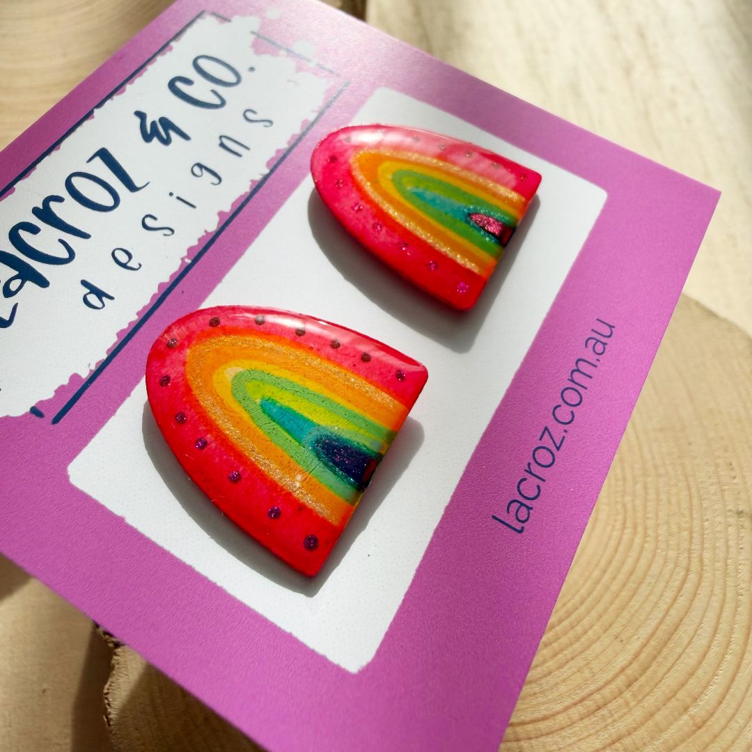Lacroz & Co. Designs Rainbow | Medium Stud Earrings