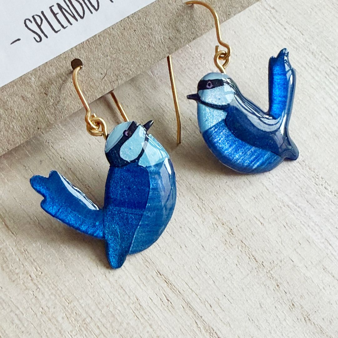 Lacroz & Co. Designs Splendid Fairy Wren Earrings - mini