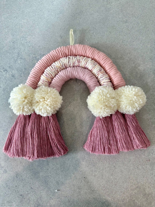 P and P Pompom P and P Rainbow,  Purple and pink pastel Small