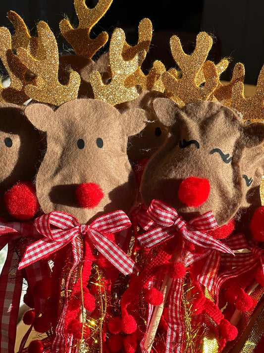 P and P Pompom Pompom Christmas Reindeer Wands,  Various One size